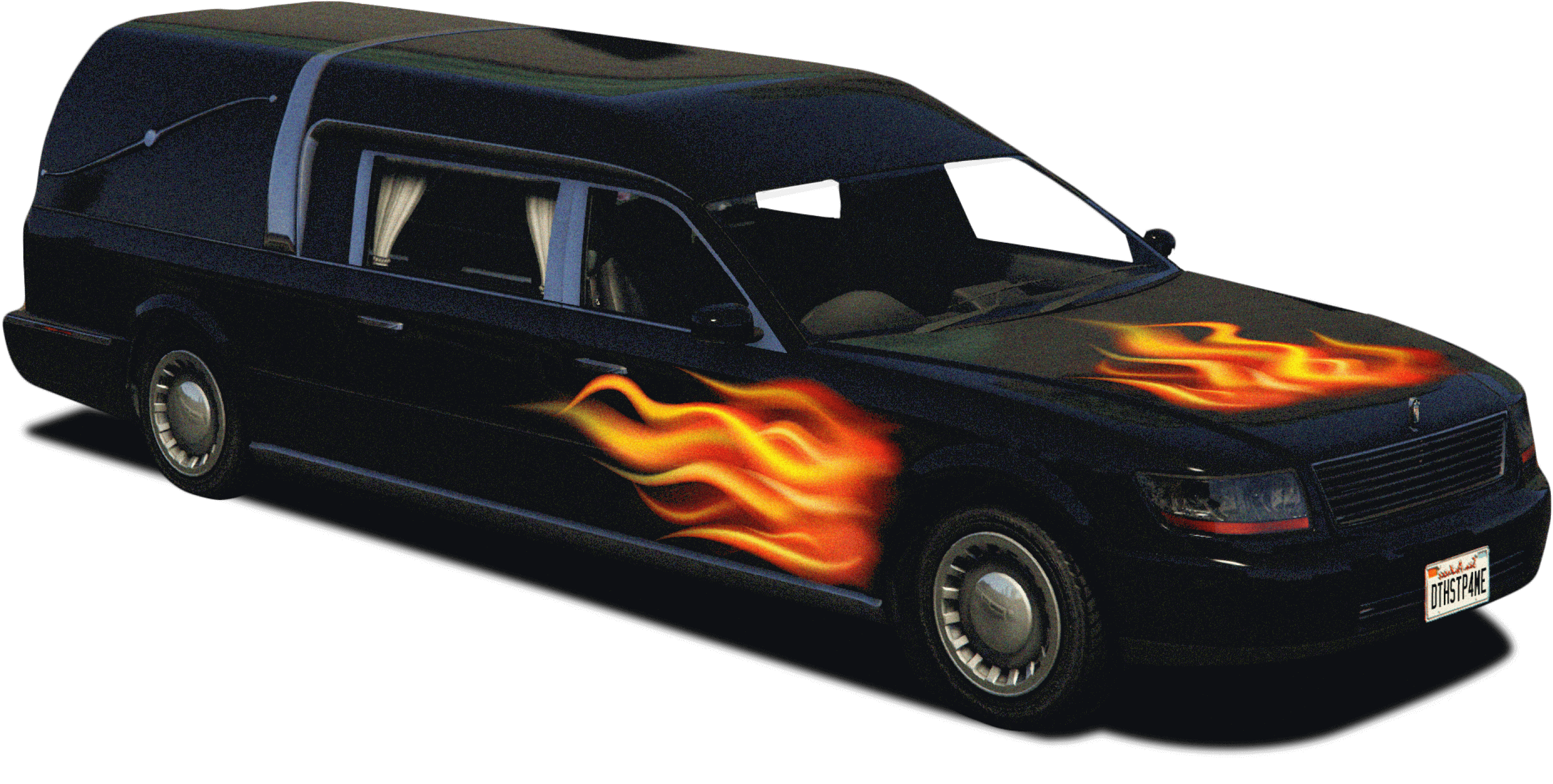 mschf uber hearse with cool fire decal